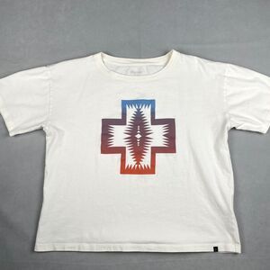 Pendleton Cropped Deschutes Short Sleeve Graphic T Shirt Womens Sz M Casual Boho